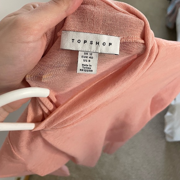 Opaque pink mock neck long-sleeve - Picture 3 of 3